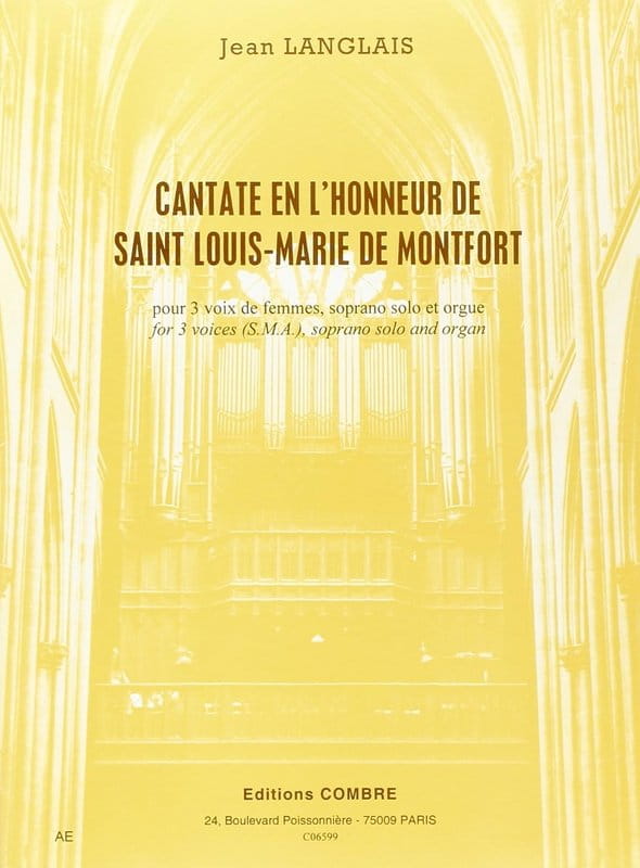 Jean Langlais: Cantate en l'honneur de Saint Louis-Marie de Montfort - nuty na sopran solo, 3-głosowy chór żeński i organy