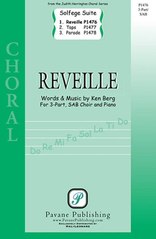 Ken Berg: Reveille from Solfege Suite #4 Military for 3-Part or SAB Choir and Piano - nuty na chór jednorodny lub SAB z fortepianem