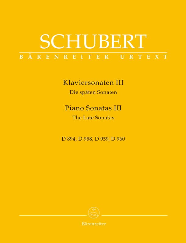 Franz Schubert: Piano Sonatas III - Die spaten sonaten - sonaty fortepianowe tom 3 - nuty na fortepian
