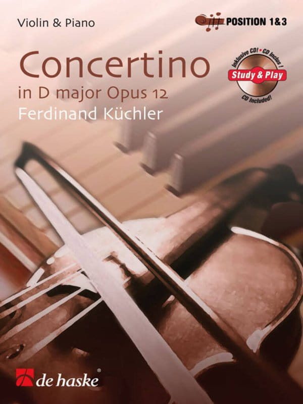 Ferdinand Kuchler: Concertino D major op. 12 (+ płyta CD) - Concertino D-dur w pozycji 1-3 - nuty na skrzypce i fortepian