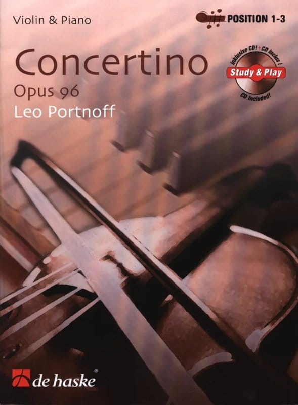 Leo Portnoff: Concertino D minor op. 96 (+ płyta CD) - Concertino d-moll w pozycji 1-3 - nuty na skrzypce i fortepian