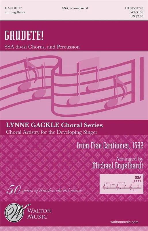 Gaudete! for SSA divisi Chorus and Percussion - nuty na chór żeński