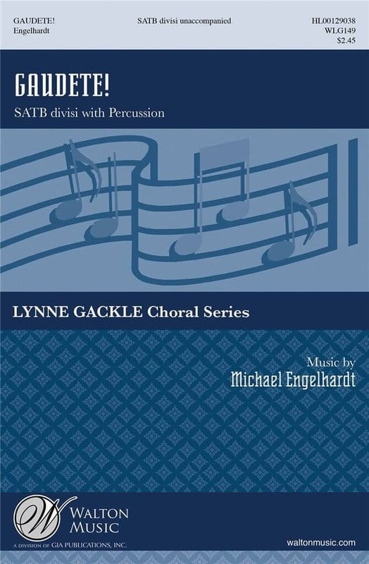 Gaudete! for SATB divisi with Percussion - nuty na chór mieszany z fortepianem
