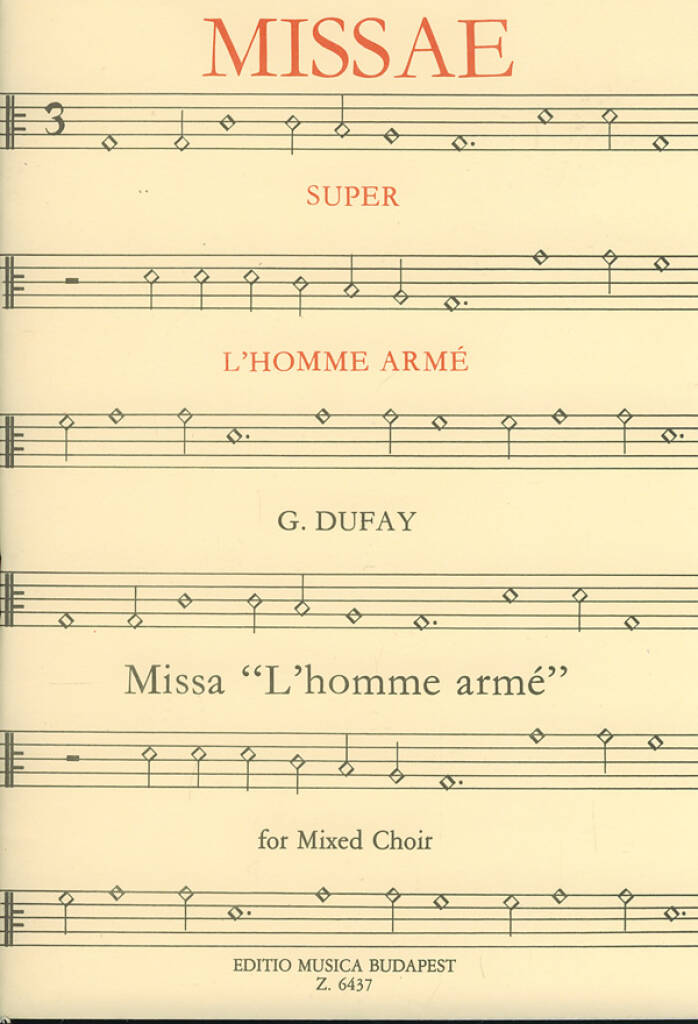 Missa L'homme arme for mixed choir - Guillaume Dufay - msza - nuty na chór mieszany SATB