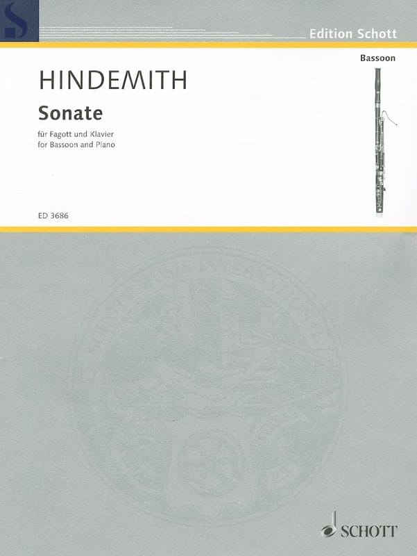 Paul Hindemith: Sonata (1938) for Bassoon and Piano - sonata fagotowa - nuty na fagot i fortepian