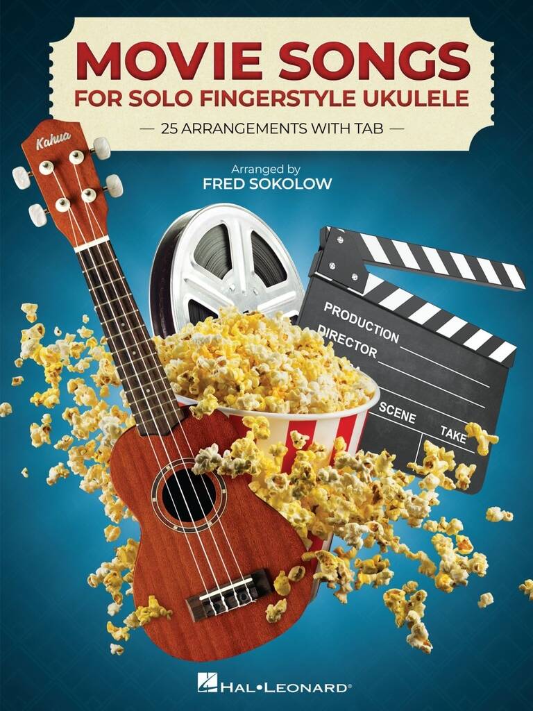 Movie Songs for Solo Fingerstyle Ukulele - Fred Sokolow - 25 piosenek ze słowami - nuty, tabulatury i akordy na ukulele
