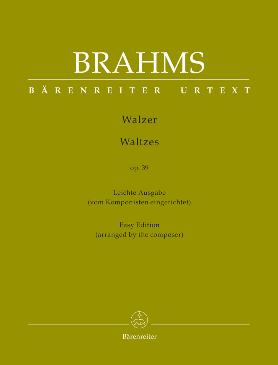 Johannes Brahms: Waltzes op. 39 (easy edition) - Walzer - Walce - łatwe opracowanie przez kompozytora - nuty na fortepian