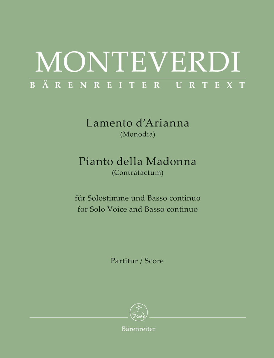Claudio Monteverdi: Lamento d'Arianna (Monodia) i Pianto della Madonna (Contrafactum) - nuty na głos sopran lub mezzosopran z fortepianem