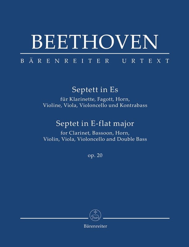 Ludwig van Beethoven: Septet for Clarinet, Bassoon, Horn, Violin, Viola, Violoncello and Double Bass Es-dur op. 20 - partytura studyjna