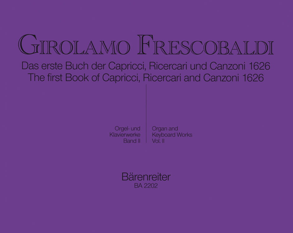 Girolamo Frescobaldi: Das erste Buch der Capricci, Ricercari und Canzoni von 1626 - dzieła organowe i klawiszowe tom 2 - nuty na organy lub fortepian