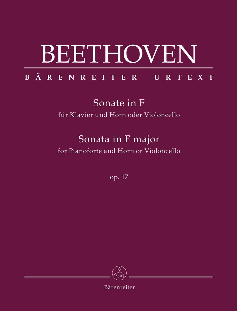 Ludwig van Beethoven: Sonate F major for Pianoforte and Horn or Violoncello op. 17 - sonata waltorniowa F-dur - nuty na róg lub wiolonczelę i fortepia