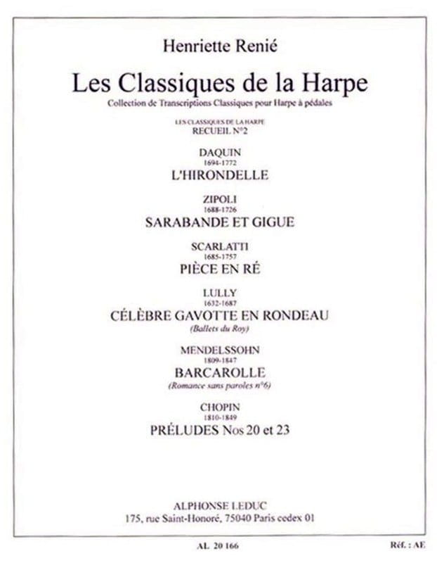 Les Classiques de la Harpe 2 - Henriette Renie - 7 klasycznych utworów - nuty na harfę pedałową