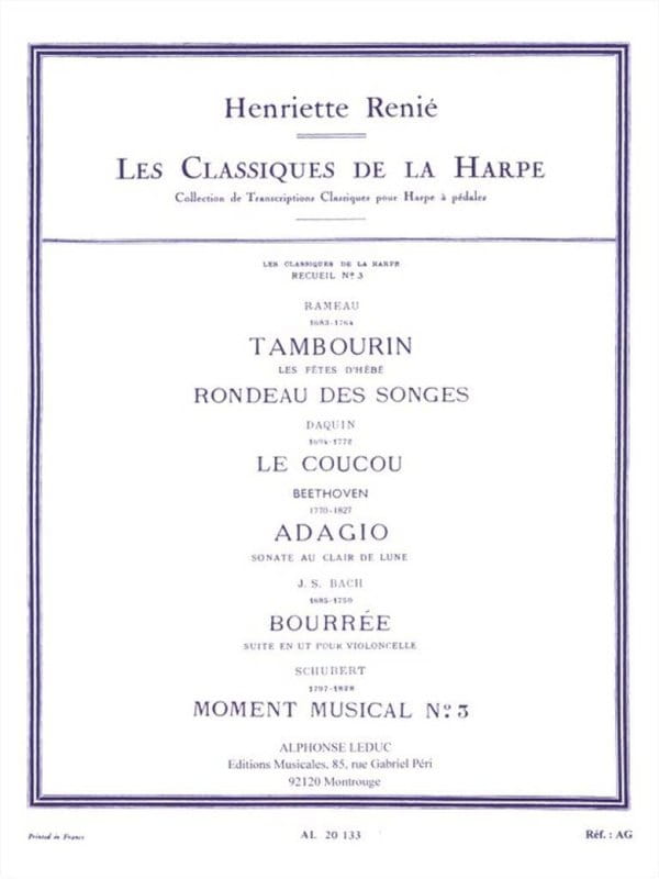 Les Classiques de la Harpe 3 - Henriette Renie - 6 klasycznych utworów - nuty na harfę pedałową