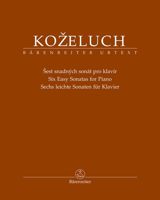 Leopold Kozeluch: Six Easy Sonatas for Piano - sześć łatwych sonat fortepianowych - nuty na fortepian