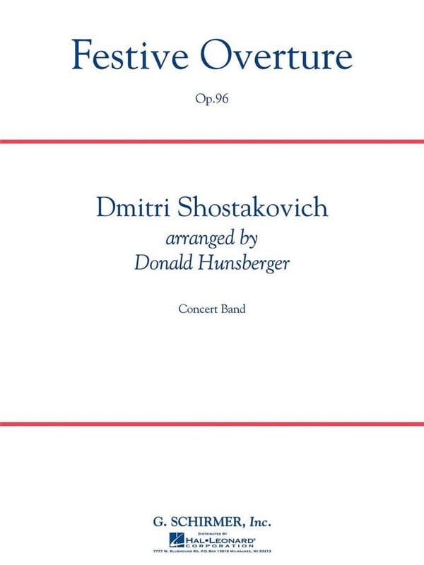 Dymitr Szostakowicz: Festive Overture op. 96 (Score & Parts) - Donald Hunsberger - Uwertura uroczysta - nuty na orkiestrę dętą