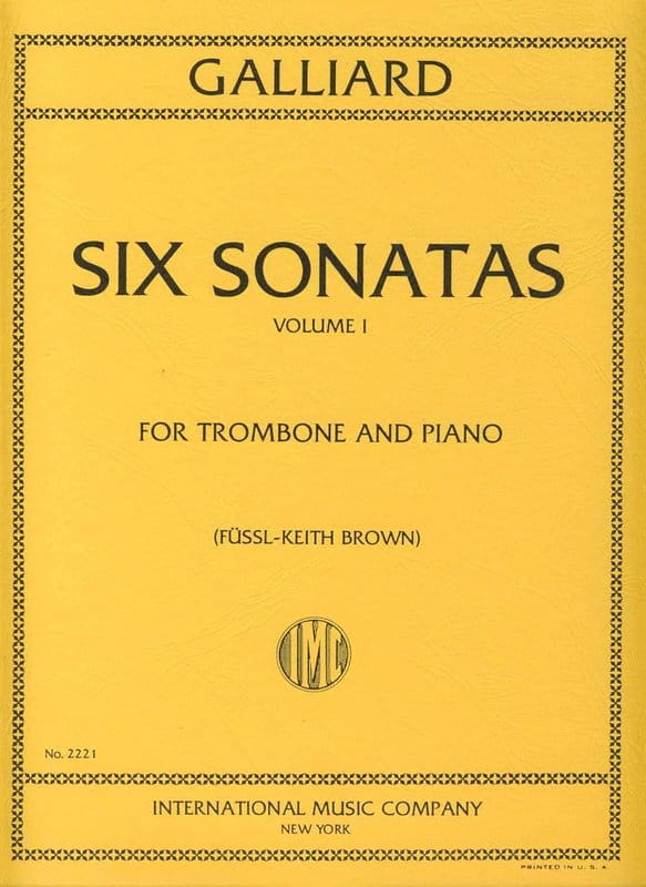 Johann Ernst Galliard: Six Sonatas for Trombone - 6 sonat część 1 - nuty na puzon i fortepian