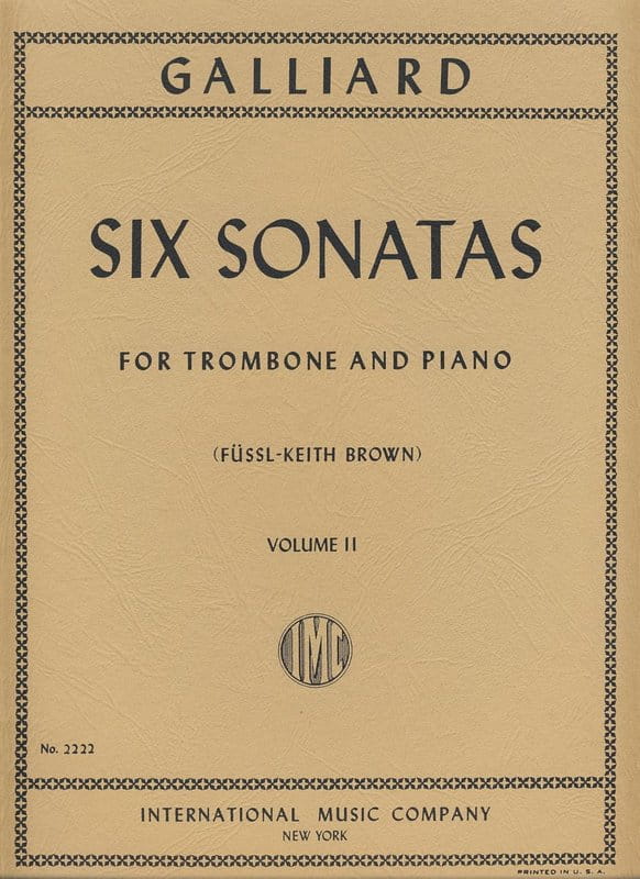 Johann Ernst Galliard: Six Sonatas for Trombone - 6 sonat część 2 - nuty na puzon i fortepian