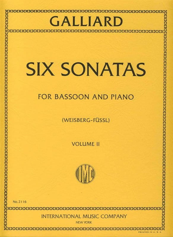 Johann Ernst Galliard: Six Bassoon Sonatas - 6 sonat fagotowych część 2 - nuty na fagot i fortepian