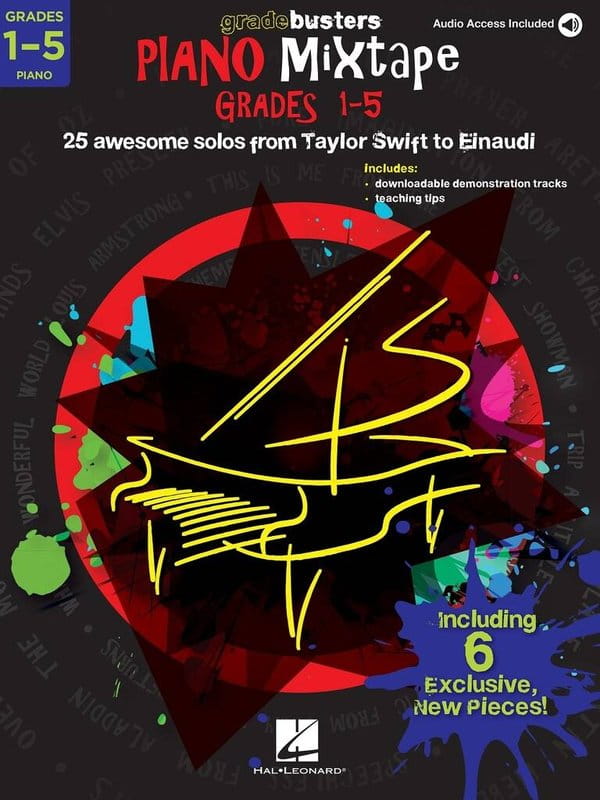 Gradebusters: Grades 1-5 Piano Mixtape - 25 awesome solos from Taylor Swift to Einaudi (+ audio online) - nuty na fortepian