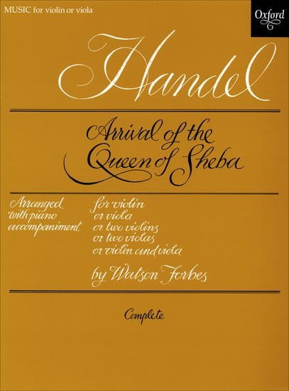 George Frideric Handel: Arrival of the Queen of Sheba - nuty na skrzypce lub altówkę lub ich duety oraz fortepian