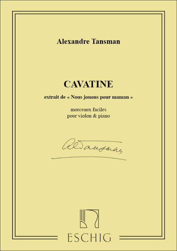 Aleksander Tansman: Nous jouons pour Maman 1 - Cavatine - nuty na skrzypce i fortepian dla początkujących