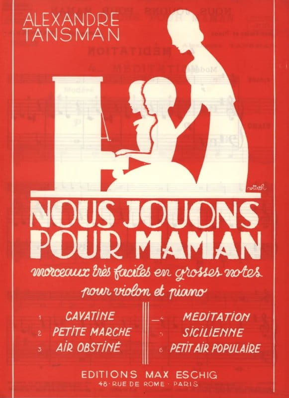 Aleksander Tansman: Nous jouons pour Maman 4 - Meditation - nuty na skrzypce i fortepian dla początkujących