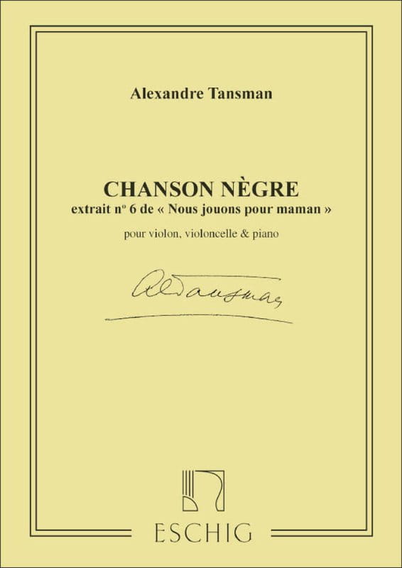 Aleksander Tansman: Nous jouons pour Maman 6 - Chanson negre - łatwe trio fortepianowe dla początkujących