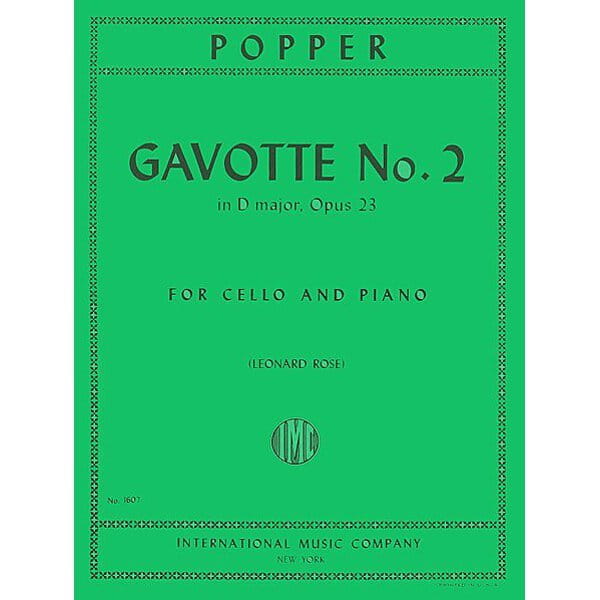 David Popper: Gavotte no. 2 D-dur op. 23 - nuty na wiolonczelę i fortepian