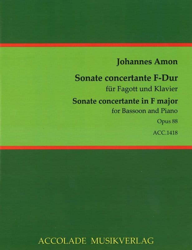 Johannes Amon - Sonate concertante F-dur op. 88 for Bassoon and Piano - nuty na fagot z fortepianem