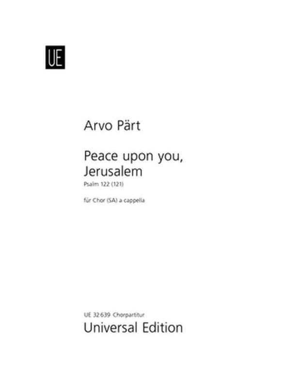 Arvo Part: Peace upon you Jerusalem - nuty na chór żeński SA a capella