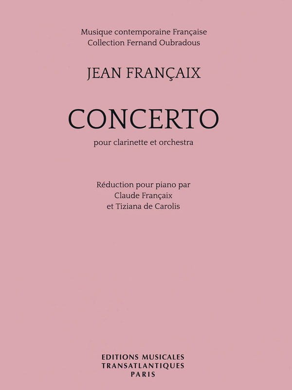 Jean Francaix: Concerto pour Clarinette et Orchestra - nuty na klarnet i fortepian