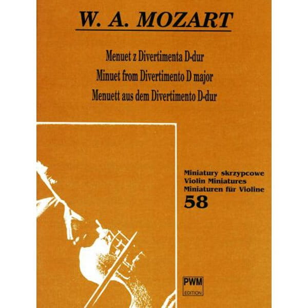 Menuet z Divertimento D-dur na skrzypce i fortepian - nuty na skrzypce - Wolfgang Amadeusz Mozart