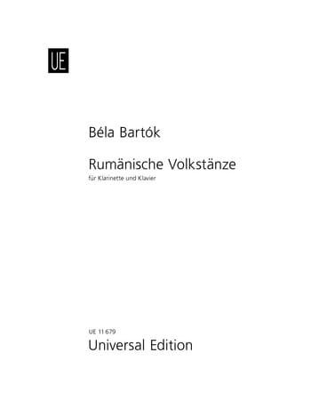 Bela Bartok: Romanian Folk Dances for clarinet and piano - ludowe tańce rumuńskie - nuty na klarnet z fortepianem