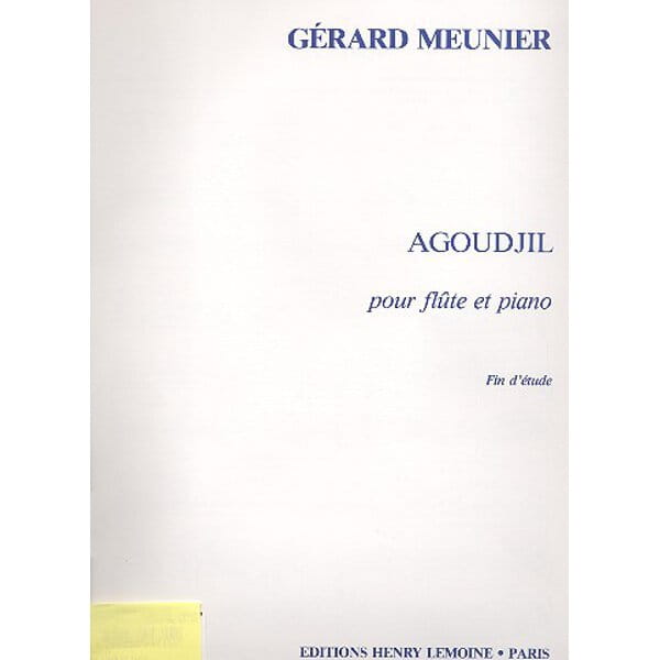 Gerard Meunier: Agoudjil pour flute et piano - nuty na flet z fortepianem
