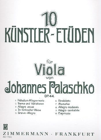 Johannes Palaschko - 10 artistic etudes op. 44 for viola - nuty na altówkę