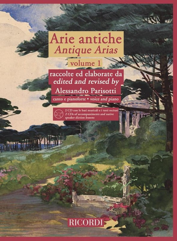 Arie Antiche per canto e pianoforte 1 - Antique Arias for Voice and Piano 1 - Alessandro Parisotti (+ 2 płyty CD) - nuty na głos z fortepianem