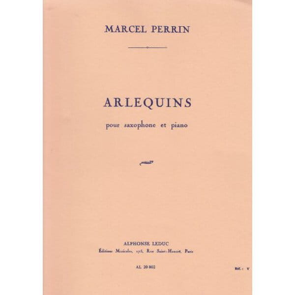 Marcel Perrin - Arlequins - nuty na saksofon altowy z fortepianem