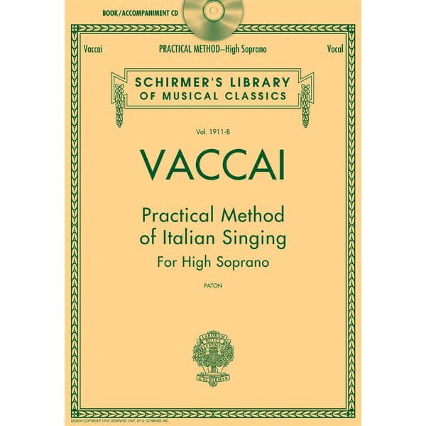 Nicola Vaccai: Practical Method Of Italian Singing - For High Soprano - praktyczna metoda śpiewu włoskiego - głos wysoki (+ audio online)