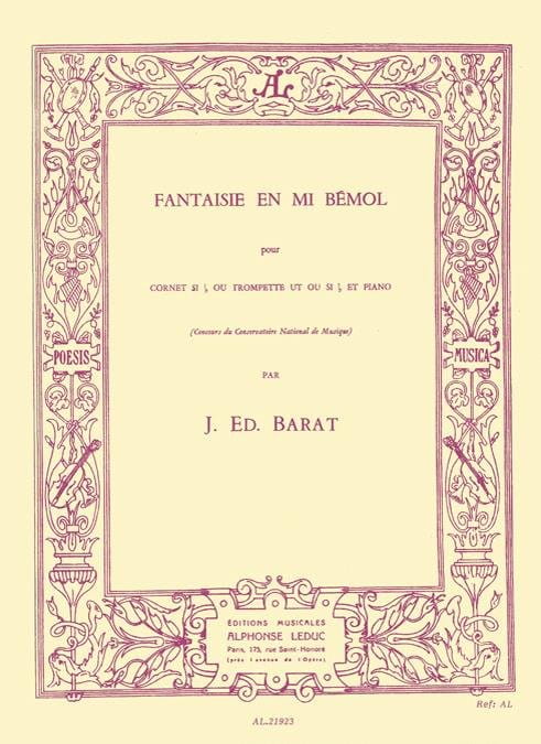 Joseph Edouard Barat: Fantaisie en Mi bemol pour cornet et piano - nuty na kornet / trąbkę i fortepian