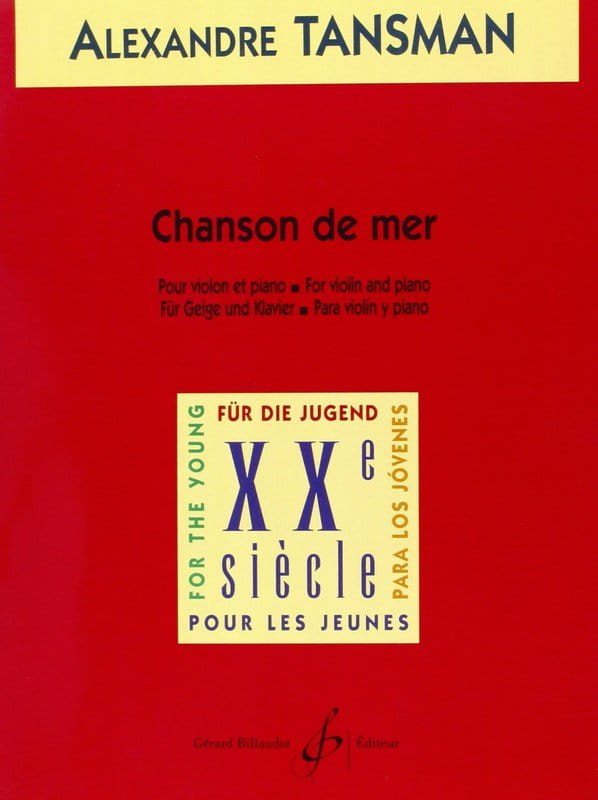 Alexandre Tansman: Chanson de mer pour violon et piano - nuty na skrzypce z fortepianem