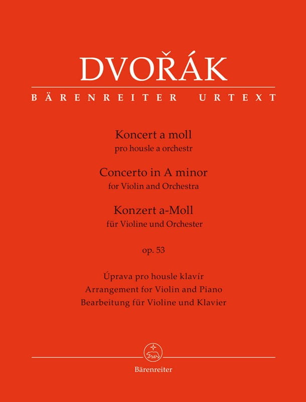 Antonin Dvorak: Concerto in A minor op. 53 for Violin and Orchestra - koncert skrzypcowy a-moll - nuty na skrzypce i fortepian