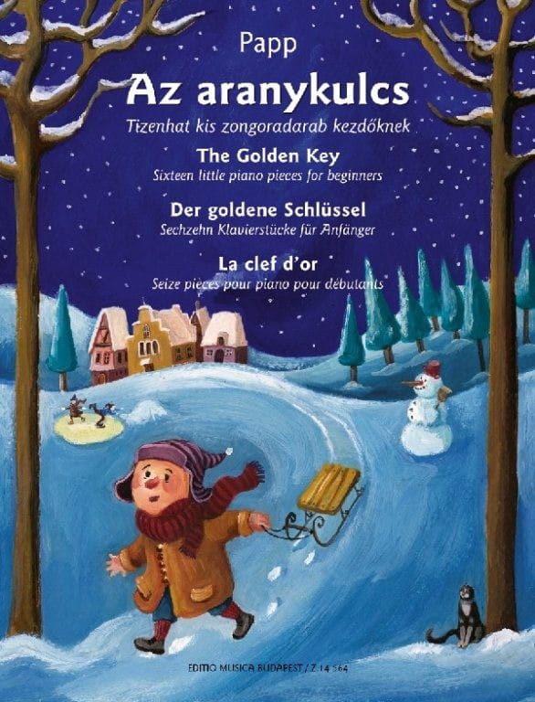 Lajos Papp: The Golden Key - sixteen little piano pieces for beginners - Złoty kluczyk - nuty na fortepian dla początkujących