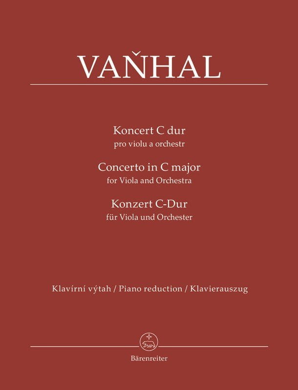 Jan Krtitel Vanhal: Concerto in C major for Viola and Orchestra - koncert C-dur na altówkę i orkiestrę - wyciąg fortepianowy