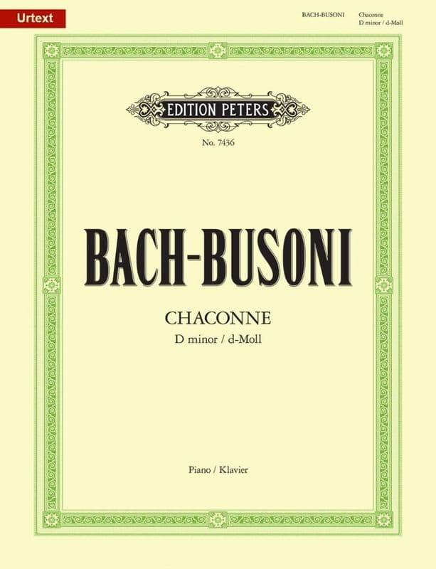 Jan Sebastian Bach, Ferruccio Busoni: Chaconne - Ciaccona - Chaconna z partity d-moll - nuty na fortepian