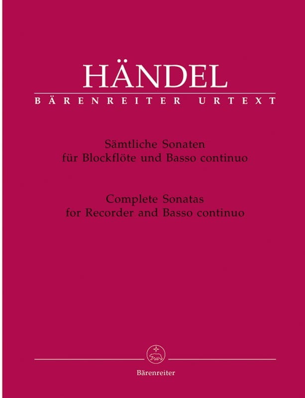 Georg Friedrich Handel: Samtliche Sonaten fur Blockflote und Basso continuo - Complete Sonatas for Recorder and Basso continuo - nuty na flet prosty z
